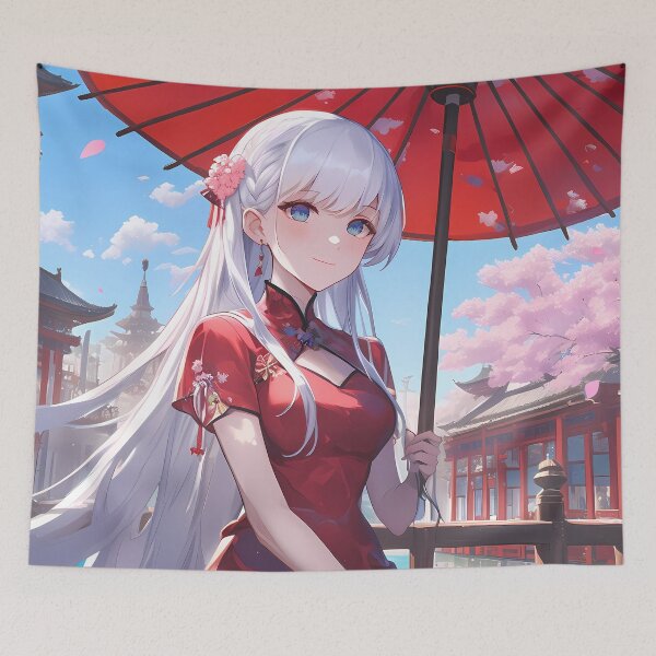 Item preview, Graceful Belfast Azur Lane Anime Girl Cherry Blossom Elegance designed and sold by earlobejerk.