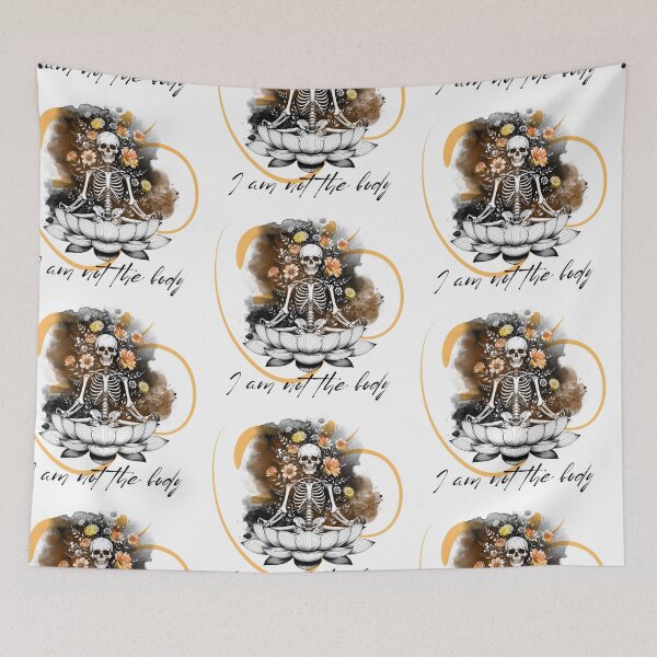 Item preview, Meditating Skeleton on Lotus designed and sold by Nacho Average Designs.