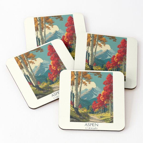 Item preview, Aspen Colorado Vintage Travel Poster | Fall Foliage Art designed and sold by TuncGK.