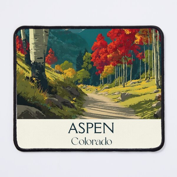 Item preview, Aspen Colorado Vintage Travel Poster | Fall Foliage Art designed and sold by TuncGK.