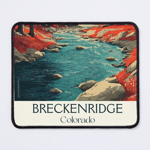 Item preview, Breckenridge Colorado Vintage Travel Poster | Ski Town Art designed and sold by TuncGK.