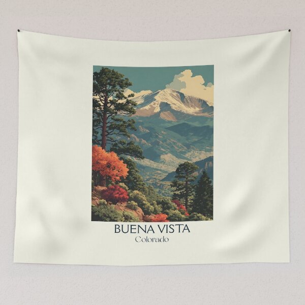 Item preview, Buena Vista Colorado Retro Poster | Collegiate Peaks Art designed and sold by TuncGK.