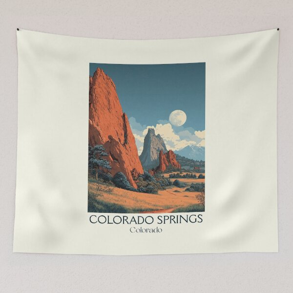 Item preview, Colorado Springs Vintage Poster | Garden of the Gods Art designed and sold by TuncGK.