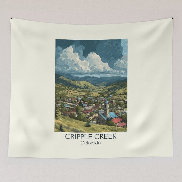 Item preview, Cripple Creek Colorado Retro Poster | Historic Mountain Town designed and sold by TuncGK.