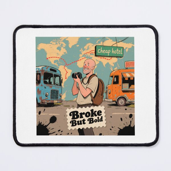 Item preview, No Money, No Hair, No Problem – Funny Bald Travel Adventure Design designed and sold by designer14years.