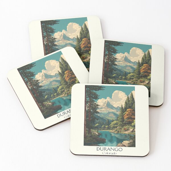 Item preview, Durango Colorado Retro Poster | San Juan Mountains Art designed and sold by TuncGK.