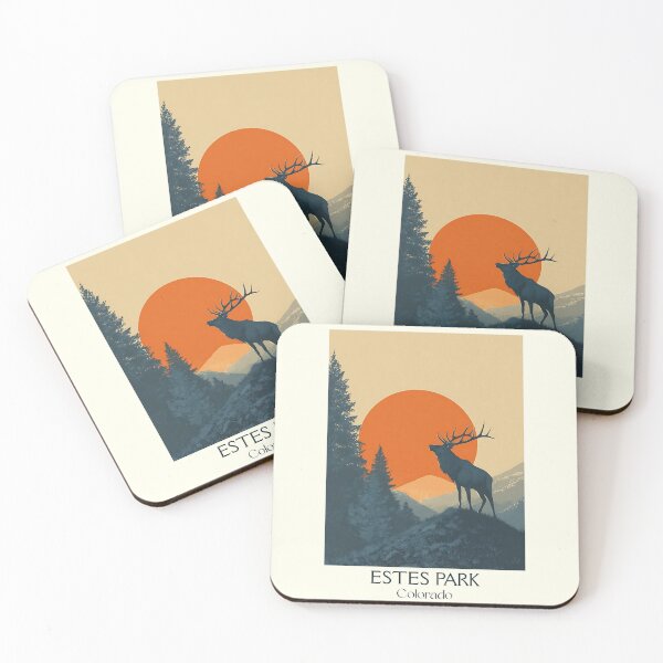 Item preview, Estes Park Colorado Vintage Poster | Mountain Wildlife Art designed and sold by TuncGK.