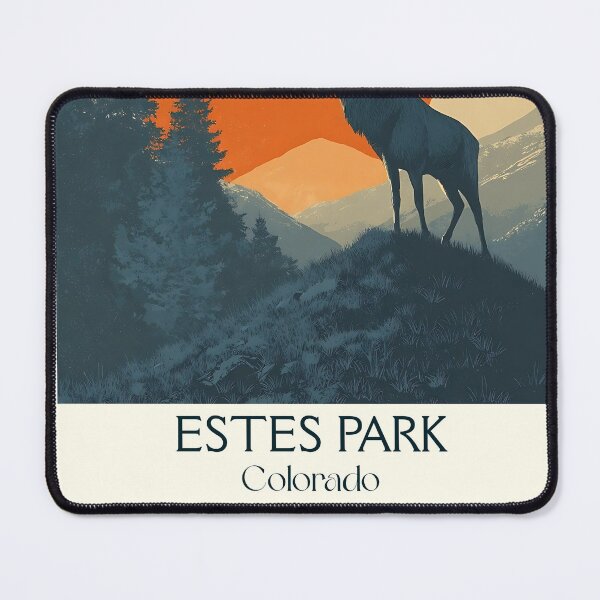 Item preview, Estes Park Colorado Vintage Poster | Mountain Wildlife Art designed and sold by TuncGK.