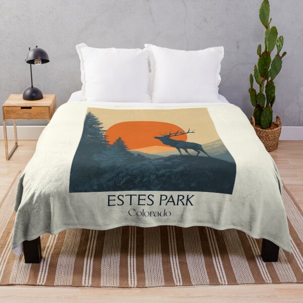 Item preview, Estes Park Colorado Vintage Poster | Mountain Wildlife Art designed and sold by TuncGK.