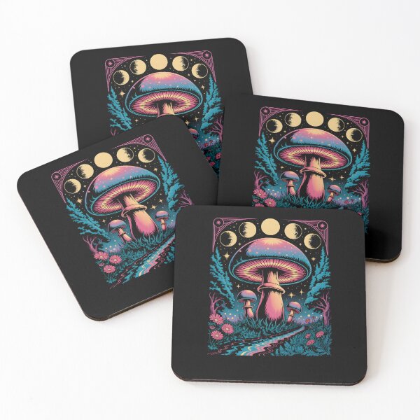 Item preview, Hippie Witchy Psychedelic Mushroom Magic with Boho Moon Phases and Mystical Trippy Vibes designed and sold by MissRasheedHam.