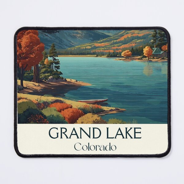 Item preview, Grand Lake Colorado Vintage Poster | Rocky Mountain Lake Art designed and sold by TuncGK.