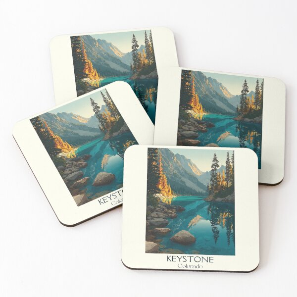 Item preview, Keystone Colorado Retro Poster | Ski Resort Lake Scene designed and sold by TuncGK.