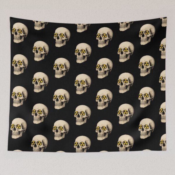 Item preview, Skull with Trefoil radiation symbol eyes  designed and sold by goodtorad.