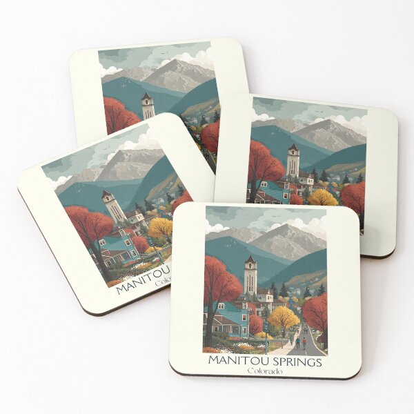 Item preview, Manitou Springs CO Retro Poster | Pikes Peak Area Art designed and sold by TuncGK.