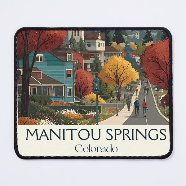 Item preview, Manitou Springs CO Retro Poster | Pikes Peak Area Art designed and sold by TuncGK.