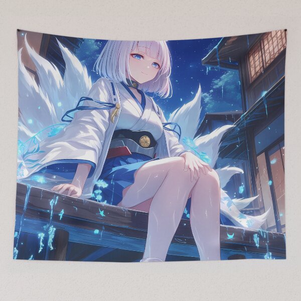 Artikelvorschau, Kaga Azur Lane Anime Fuchs Ohren Mondlicht Wisteria Serenity entworfen und verkauft von earlobejerk.