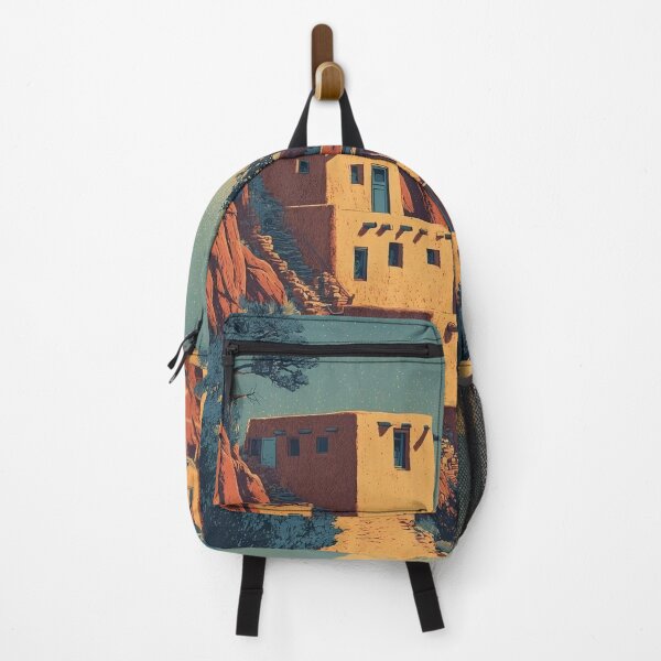 Item preview, Pueblo Colorado Vintage Travel Poster | Historic Adobe Art designed and sold by TuncGK.