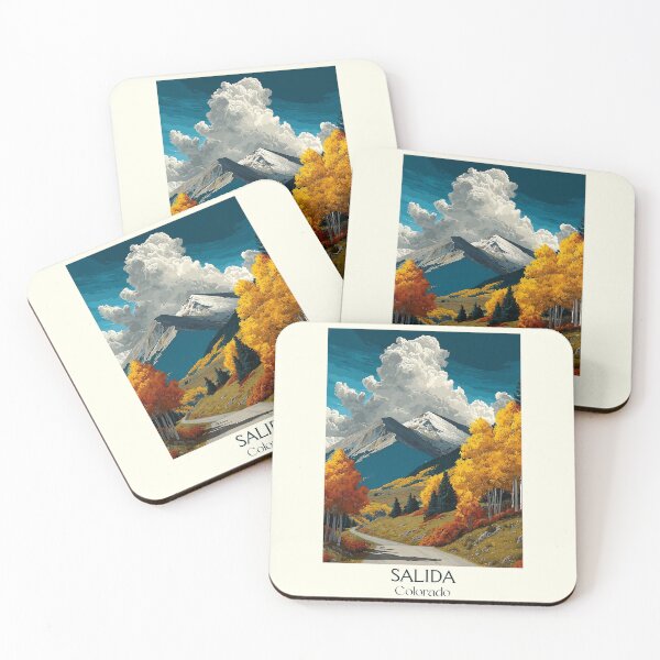 Item preview, Póster retro de Salida, Colorado | Arte fluvial de Mountain Town designed and sold by TuncGK.