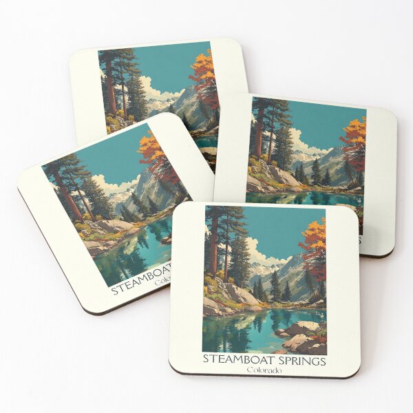 Item preview, Steamboat Springs CO Vintage Poster | Ski Town USA Art designed and sold by TuncGK.