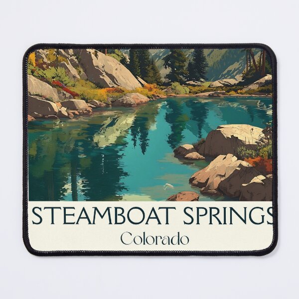 Item preview, Steamboat Springs CO Vintage Poster | Ski Town USA Art designed and sold by TuncGK.