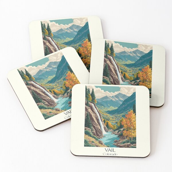 Item preview, Vail Colorado Retro Travel Poster | Mountain Resort Art designed and sold by TuncGK.