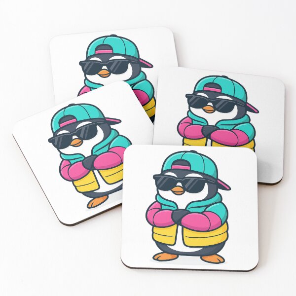 Item preview, Cool Cartoon Penguin in Fresh Prince Colors – Puffer Jacket & Sunglasses designed and sold by NoRestDesigns.