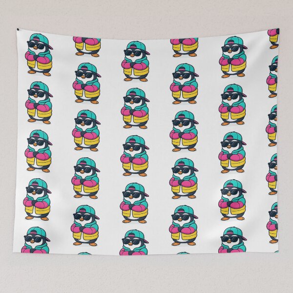 Item preview, Cool Cartoon Penguin in Fresh Prince Colors – Puffer Jacket & Sunglasses designed and sold by NoRestDesigns.