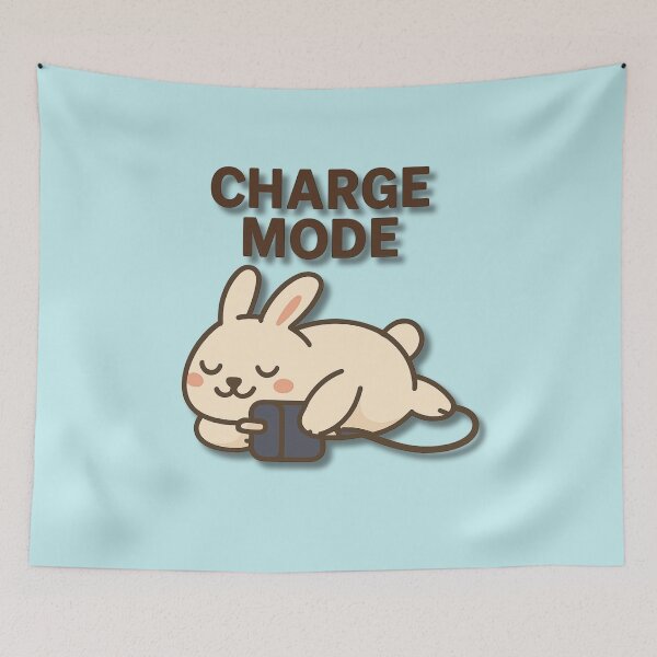 Item preview, Charge Mode Bunny Cartoon – Cute Sleeping Rabbit Plugged In designed and sold by konthai.familyart.