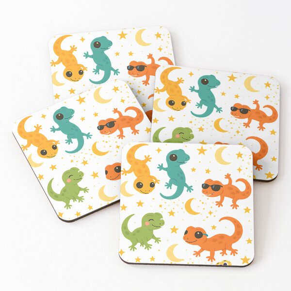 Item preview, Geckos with Moon and Stars Lizards designed and sold by FunnySignalStudio.