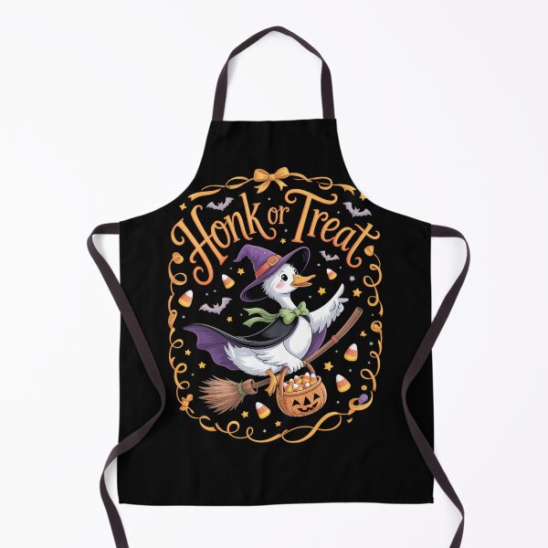Item preview, Halloween Goose With Broom And Pumpkin Honk Or Treat designed and sold by savrmiller.