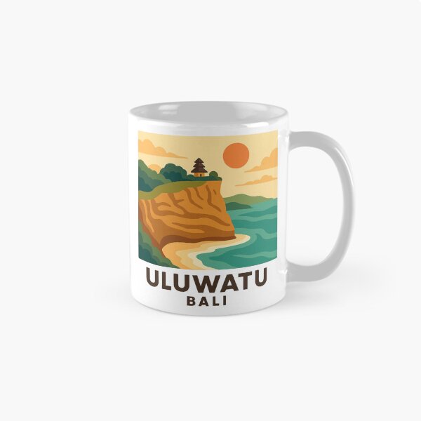 Item preview, Uluwatu Bali Cliff and Temple – Coastal Travel Vector Art designed and sold by Tropical art.