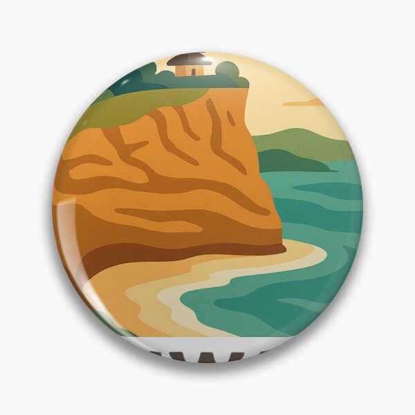 Item preview, Uluwatu Bali Cliff and Temple – Coastal Travel Vector Art designed and sold by Tropical art.