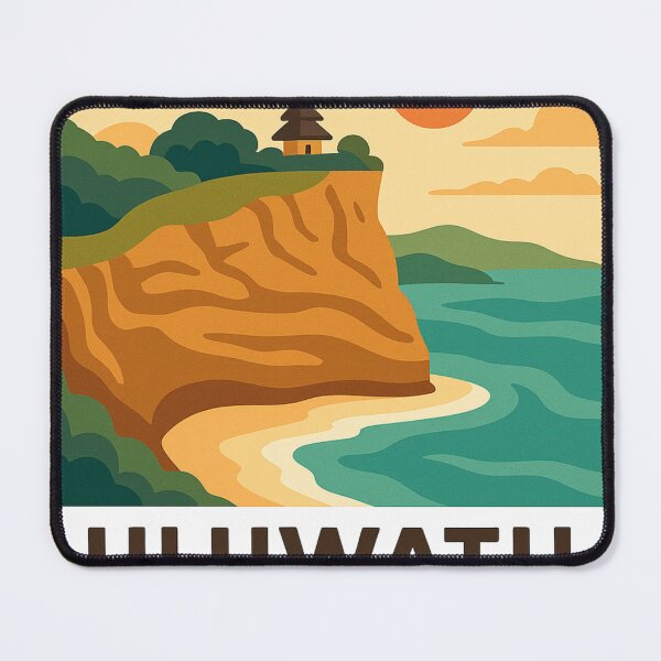 Item preview, Uluwatu Bali Cliff and Temple – Coastal Travel Vector Art designed and sold by Tropical art.