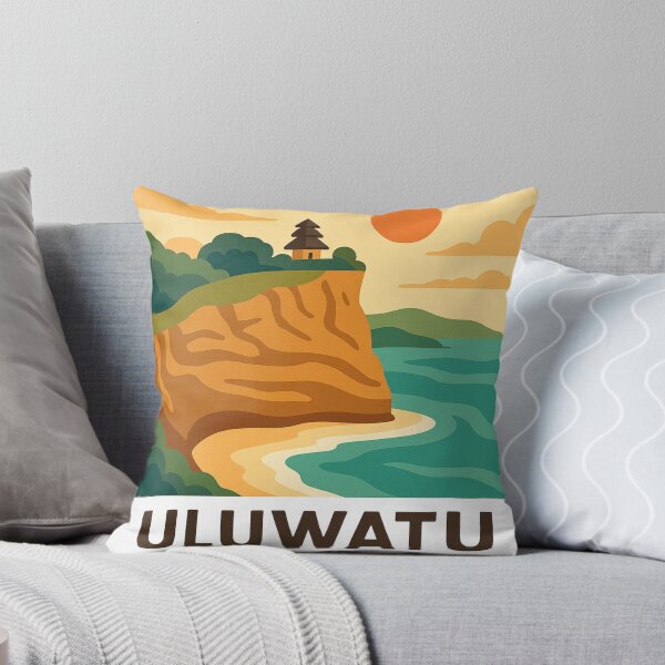 Item preview, Uluwatu Bali Cliff and Temple – Coastal Travel Vector Art designed and sold by Tropical art.