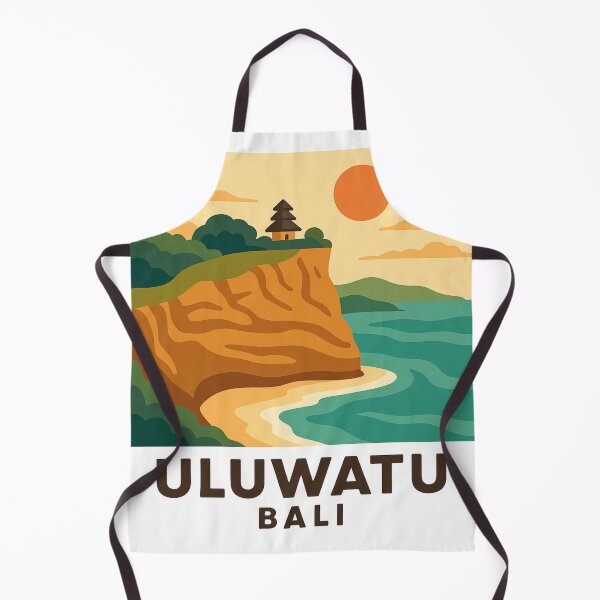 Item preview, Uluwatu Bali Cliff and Temple – Coastal Travel Vector Art designed and sold by Tropical art.