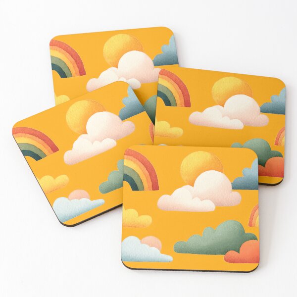 Item preview, Watercolor Rainbow and Fluffy Clouds – Colorful Sky Elements for Stickers, Prints & Apparel designed and sold by K@raksnalee.