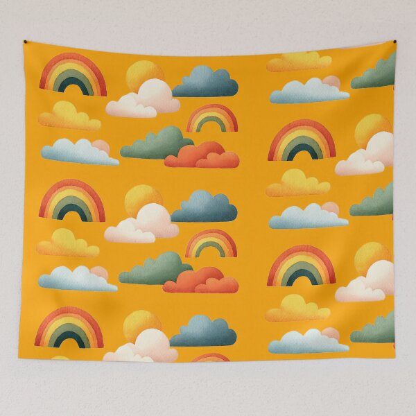 Item preview, Watercolor Rainbow and Fluffy Clouds – Colorful Sky Elements for Stickers, Prints & Apparel designed and sold by K@Whimsical cottagecore.
