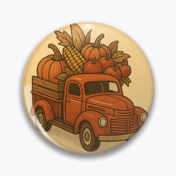 Item preview, Vintage Farm Truck with Seasonal Harvest – Rustic Autumn Art designed and sold by NoRestDesigns.
