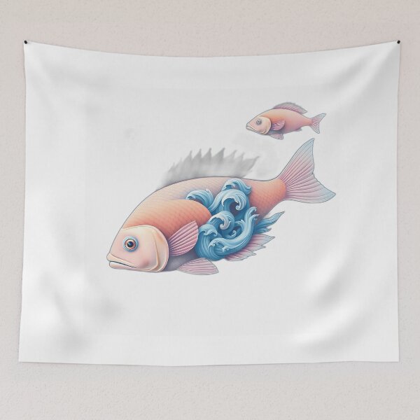Item preview, Pastel Waves and Spirals Fish Art designed and sold by sharon1210.