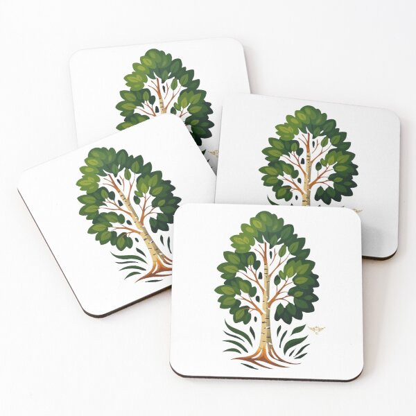Item preview, Elegant Birch Tree with Vibrant Green Leaf Canopy designed and sold by DM.
