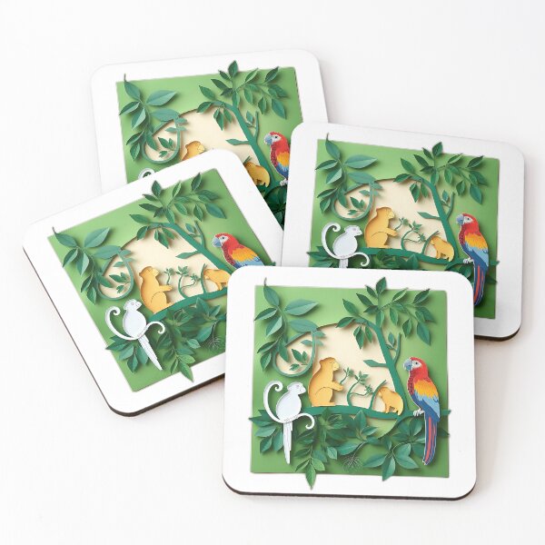 Item preview, Layered Green Paper Animals Art designed and sold by sharon1210.