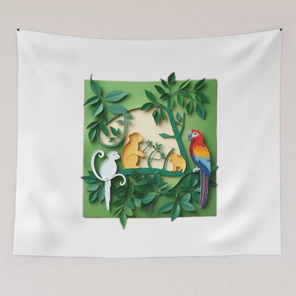 Item preview, Layered Green Paper Animals Art designed and sold by sharon1210.