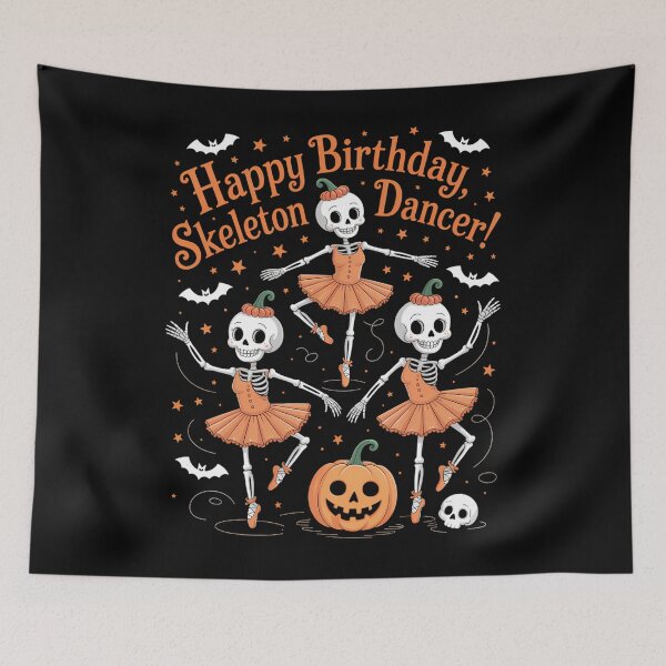Item preview, Ballet Pumpkin Skeleton Scary Halloween designed and sold by Sunset4Bones.