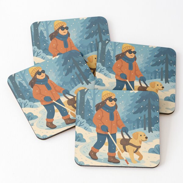 Item preview, Winter walk with guide dog in snowy forest designed and sold by Lacritsa .