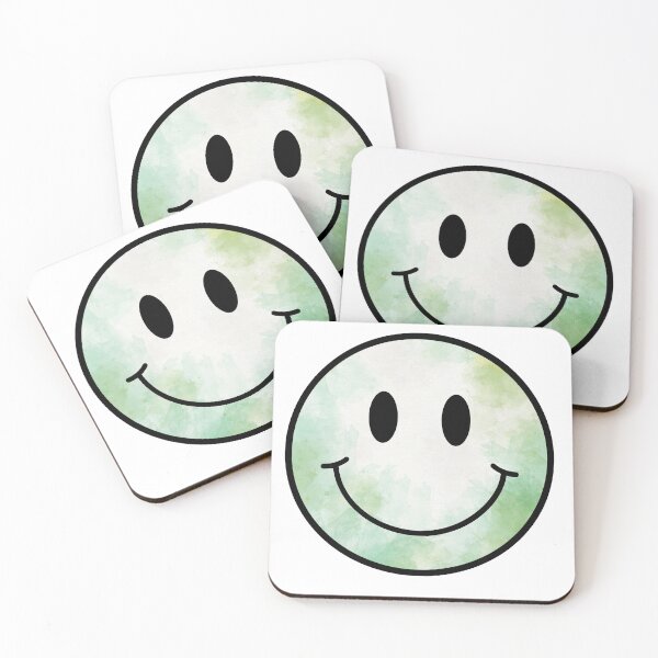 Item preview, Green Watercolor Smiley Face designed and sold by FawnsStickers.