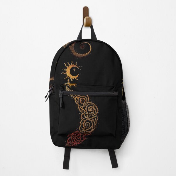 Item preview, Norse Sun & Moon Sigil – Vertical Viking Knotwork Emblem designed and sold by ArgentoArt.