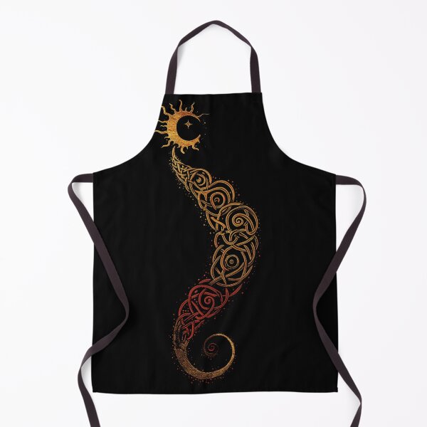 Item preview, Norse Sun & Moon Sigil – Vertical Viking Knotwork Emblem designed and sold by ArgentoArt.