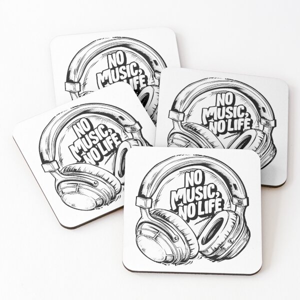 Item preview, No Music No Life – Bold Headphones Music Lover Art designed and sold by inkoutninja.