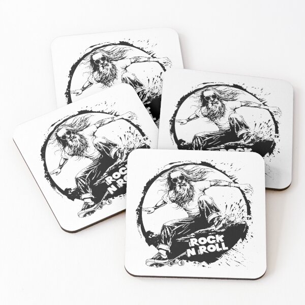 Item preview, Rock N Roll Skateboarder – Bold Black and White Extreme Sports Art designed and sold by inkoutninja.