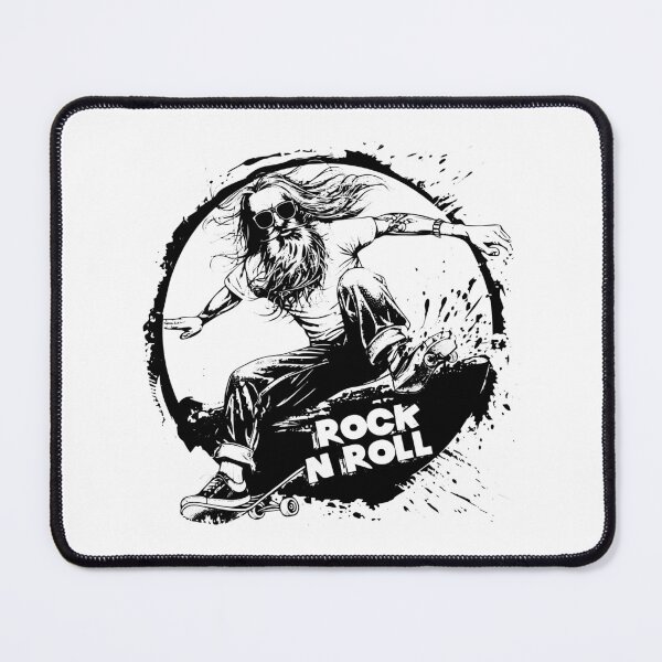 Item preview, Rock N Roll Skateboarder – Bold Black and White Extreme Sports Art designed and sold by inkoutninja.